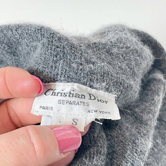 Christian Dior Womens Vtg Wool Blend Sweater Colorblock S Long Sleeve 80s 90s - Picture 3 of 6